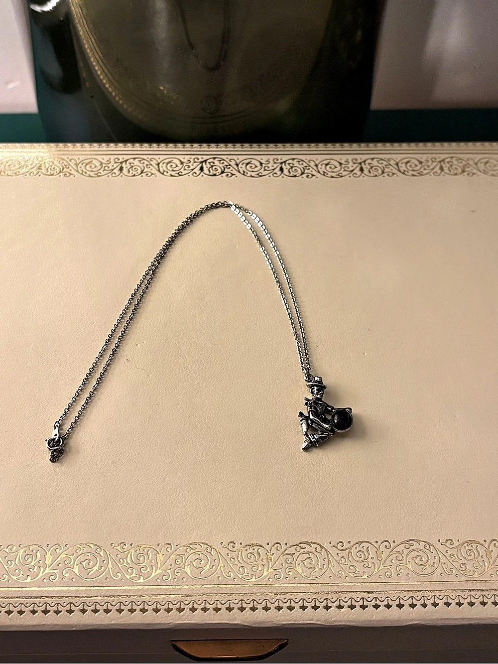Vintage Silver-Tone Cowboy Pendant Necklace